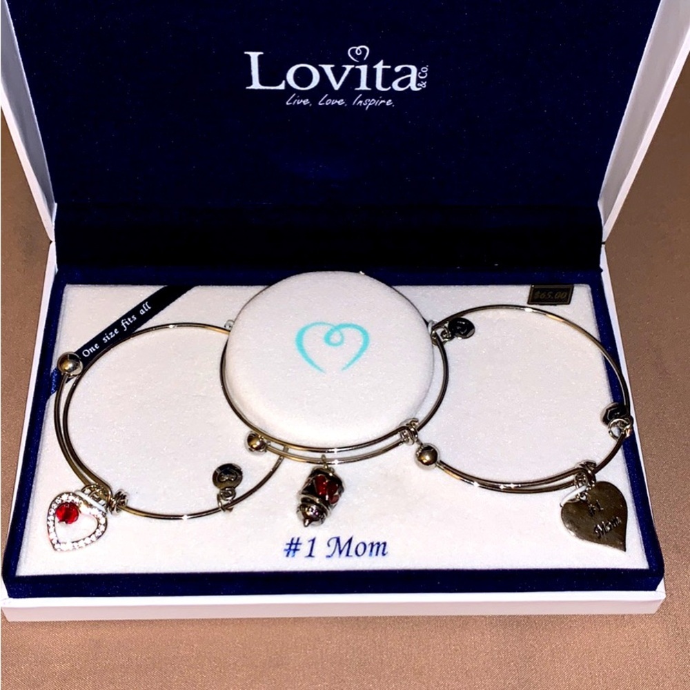 Lovita #1 Mom Charm Bangle Set
